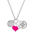 thumbnail image 1 of Delight Jewelry Stainless Steel Engraved Nevertheless She Persisted - Hot Pink Heart Nurse Strong Zoe Necklace, 1 of 4