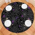 thumbnail image 2 of Halloween Spider Web with Purple Icons Round Fitted Tablecloth with Elastic Edge,Dining Table Cover Waterproof,Outdoor Round Tablecloth for Camping,Dining,Indoor and Outdoor, 2 of 7
