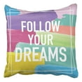 thumbnail image 1 of RYLABLUE Suivre Vos Rêves Source d'Inspiration Citation Affiche Conception Taie d'Oreiller Housse Coussin 18x18 Pouces, 1 of 1