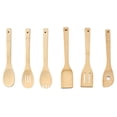 thumbnail image 1 of 6 Pcs Bamboo Cooking Utensil Set  Kitchen Wooden Spoons Spatula Tools, 1 of 8