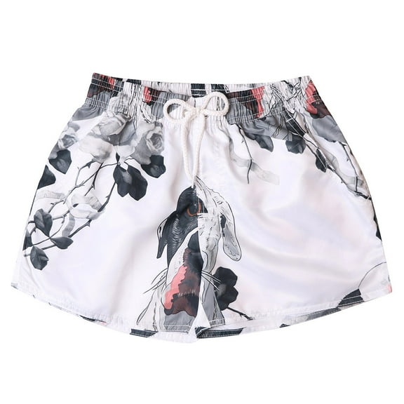 Pxiakgy shorts for women Women's Shorts Swim Trunks Quick Dry Beach Surfing Running Swimming Watershort White   L