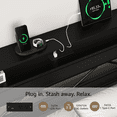 thumbnail image 5 of Queen Bed Frame with LED Light & Charging Station, Storage Headboard Metal Platform Bed, Heavy Duty Support, No Box Spring Needed, Black, 5 of 9