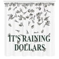 thumbnail image 3 of Ambesonne Money Shower Curtain, It's Raining Dollars Text, 69"Wx70"L, Dark Green White, 3 of 3
