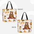 thumbnail image 2 of Wukai Cute Bee Honey Jar Hive Bear Print Reusable Grocery Bag Shopping Bags with Zipper Shoulder Shopping Handle Bag Suitable for Outdoor Convenient Daily Bag, 2 of 8