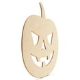 thumbnail image 3 of Jack o Lantern Cutout 6 inch, 1/8 inch Thick, Pack of 3 Wooden Pumpkin Ornaments for Halloween Crafts and Pumpkin Décor, by Woodpeckers, 3 of 5