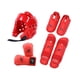 thumbnail image 3 of Conjunto de equipo de Taekwondo con espinilleras y casco de boxeo para entrenamiento de práctica. Rojo L, 3 of 9
