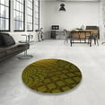 thumbnail image 4 of Ahgly Company Machine Washable Indoor Square Transitional Dark Yellow Green Area Rugs, 4' Square, 4 of 7