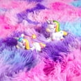 thumbnail image 6 of Junovo Soft Rainbow Area Rugs for Girls Room, Fluffy Colorful Rugs Cute Floor Carpets Shaggy Playing Mat for Kids Baby Girls Bedroom Nursery Room,8'x10',Hot Pink, 6 of 8