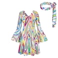 thumbnail image 2 of 70s Disco Fancy Dress Outfits for Women, 60s 70s 80s 90s Hippie Costume Disco Dress, Groovy Disco Dress, Retro Disco Outfit, Halloween Floral Party Dresses Trendy Vacation,BeigeL, 2 of 9