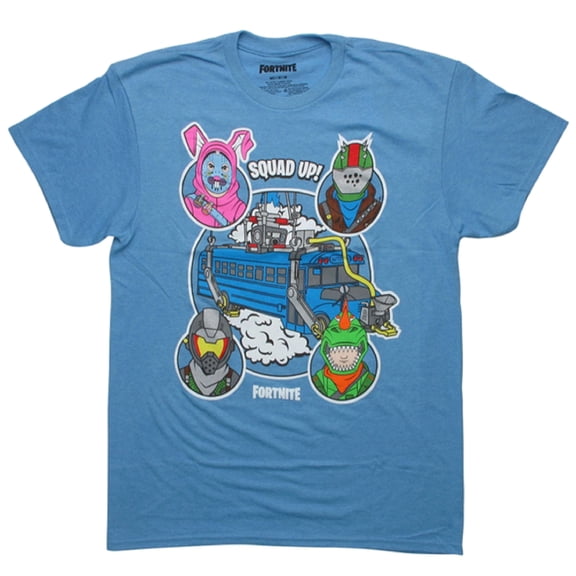 Fortnite Squad Up Battle Bus Big Boy's Blue T-Shirt (2XL 18/20)