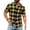 c01Yellow, variant on Mens Classic Plaid Flannel Shirts Short Sleeve Button Down Shirt with Pocket Casual Shirts Work Shirts for Men Red L