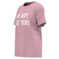 thumbnail image 6 of QAFOPEH Women My Body Not Yours Short Sleeve Round Neck Letter T-Shirt, 6 of 6