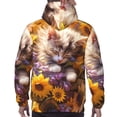 thumbnail image 7 of Fotbe Men's Hoodie with Cute Cat Sunflower Pattern - Kangaroo Pocket Pullover Hooded Sweatshirt, Perfect for Daily Wear, Travel, and Home-4X-Large, 7 of 7