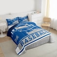 thumbnail image 3 of Manfei Baseball Sport City Full Size Comforter Sets,Ball Game Lover Bedding Comforter Set,Gray Blue Bedding Sets For Children,Super Cozy Room Decor Reversible,3-Piece, 3 of 8