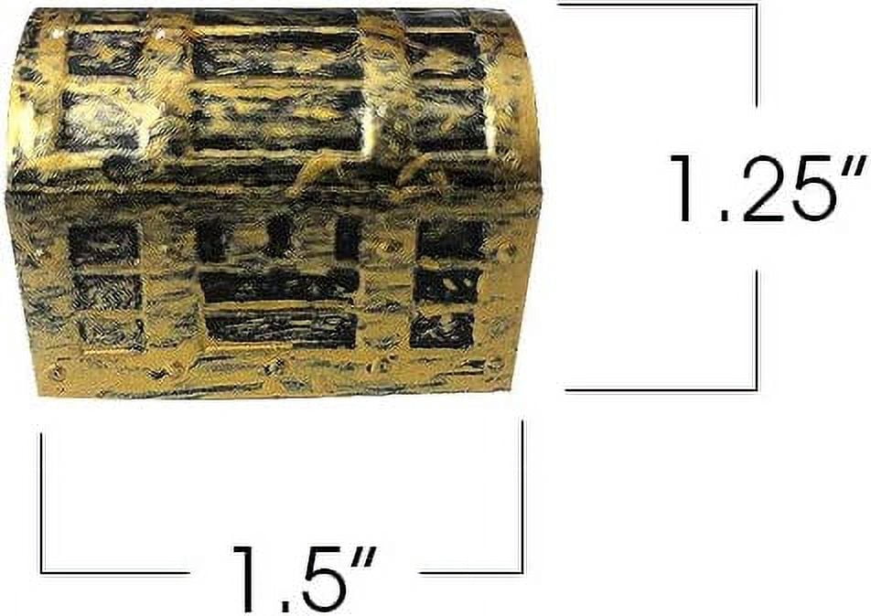 Nvzi Mini Pirate Treasure Chests, Set of 24, 1.5 Inch Plastic Chests with a Gold Finish, Cool Pirate Birthday Party Favors Supplies for Kids, Unique Decorations and Goodie Bag Stuffers