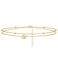 thumbnail image 1 of Heart Initial Beach Ankle Bracelets For Women Handmade Layered Anklet Letter Initial Heart Ankle Bracelets For Women Beach Jewelry of The Rings Bookend Initial Bracelet of The Rings 1 Turtle Bracelet, 1 of 1