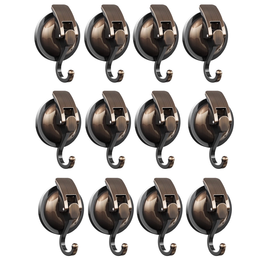 12 Pack Suction Cup Hooks, Large Shower Suction Hooks, Heavy Duty