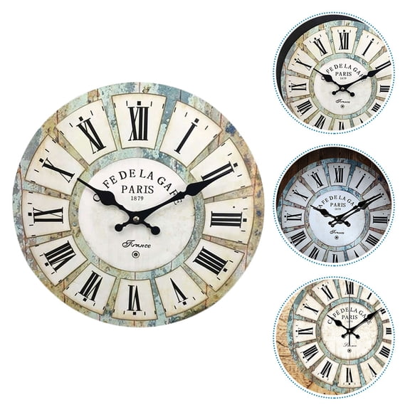DEMACRIO Wall Clock Vintage French Country Style 1Pcs 13.8X13.8X1.2In