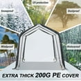 thumbnail image 6 of Aoodor 6ft x 8ft Heavy Duty Storage Shelter Black Carports, 6 of 8