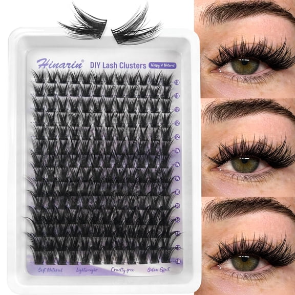 Wispy Cluster Lashes 168PCS DIY Lash Extensions 10-18mm Mixed Length Individual Eyelash Natural Fluffy Lash Clusters for Women