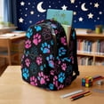 thumbnail image 3 of Xoenoiee Colorful Dog Paw Pattern Backpack for Girls Teenager School Bag with Handle, Portable Kids School Bookbags Casual Daypack with Zipper Pocket for Camping Outdoor Travel Sports, 3 of 7