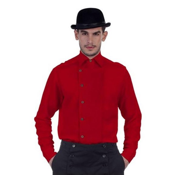 The Pirate Dressing C1293 Ulysses Side-Button Shirt- Red - Extra Large