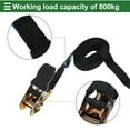 thumbnail image 4 of Unique Bargains Ratchet Tie Down Straps 1 Pcs 1 Inch x 23 Feet 1,764lb Ratchet Strap Lashing Straps for Roof Rack Motorcycle Trucks Multicolor Black, 4 of 7