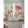 thumbnail image 4 of Sheer Curtains 63 Inch Length 2 Panels Set for Bedroom, Mushroom Semi Sheer Curtains for Windows, Sage Green Butterfly Moon Eucalyptus Leaf Voile Window Treatments Rod Pocket Curtain, 4 of 7