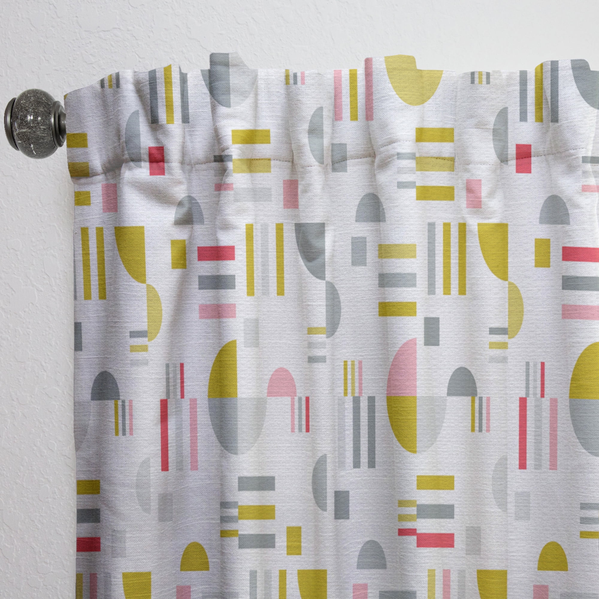 Designart 'Abstract Retro Design XVI' Mid-Century Modern Curtain Panel