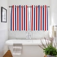 thumbnail image 3 of Red Blue White Striped Kitchen Curtains Short 45 Inch Length, Modern Simple Stripes Grommet Top Bedroom Living Room Curtains, Light Filtering Cafe Curtain Drapes 2 Panels Set 84''x45'', 3 of 9