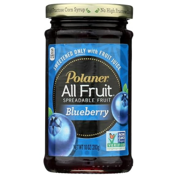 Polaner All Fruit, Blueberry Spreadable Fruit 10 oz (Pack of 12)