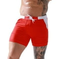 thumbnail image 2 of UVEASISHA Swim Shorts for Men Summer Beach Swim Trunks Stretchy Waist Drawstring Swim Brief Slim Fit Casual Solid Board Shorts Holiday Clearance Red 3XL, 2 of 4