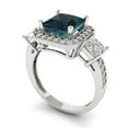 thumbnail image 2 of 3.005 ct Princess Cut Natural London Blue Topaz 3 Stone 18K White Gold Womens Engagement Ring, 2 of 5