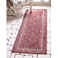 thumbnail image 3 of Unique Loom Tapis d'Extérieur Collection Transitionnel Intérieur et Extérieur Casual Solide Zone Tonale, 2 x 6 Pieds, Rouille Rouge/beige, 3 of 10