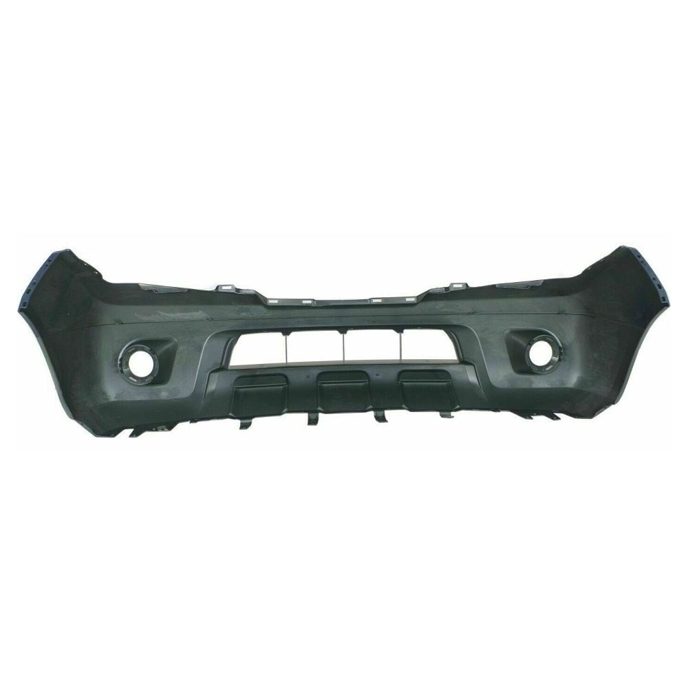 Front Bumper Cover with Primed Top and Textured Bottom - Plastic Black Finish