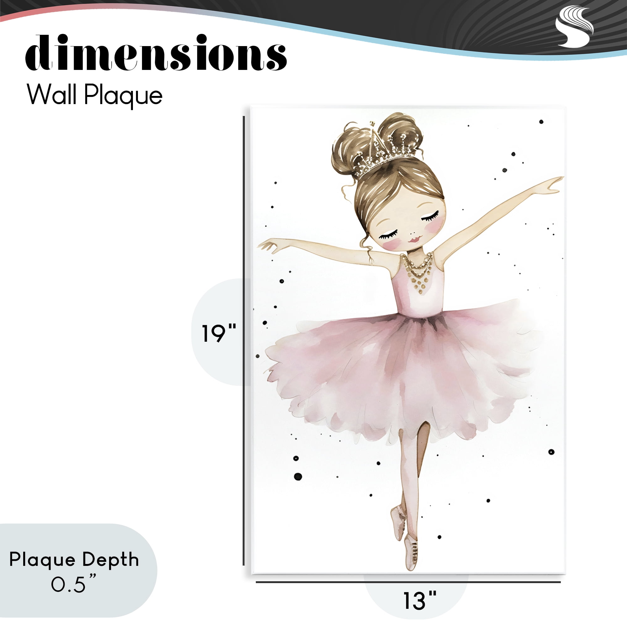 Stupell Industries Pointe Princess in Pink Tutu Wall Plaque Art, design by Creative Studio