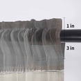 thumbnail image 5 of Modern Brown Beige Valance Curtains for Kitchen/Living Room/Bathroom/Bedroom Window, Rod Pocket Small Topper Half Short Window Curtains Voile Sheer Scarf, Grey White Color Blocks 54"x18", 5 of 8