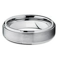 thumbnail image 2 of 6mm Brushed Silver Tungsten Carbide Wedding Band Stepped Edge Polished Mens Womens Ring 10, 2 of 3