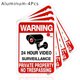 thumbnail image 3 of Letreros de aluminio de prohibido el paso a propiedades privadas, letreros de metal con videovigilancia las 24 horas para el hogar, el patio, la propiedad, el negocio en casa, 3 of 5