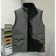 thumbnail image 3 of Lmnyox Men's Reversible Vest Zip Up Stand Collar Sleeveless Vest Jacket with Pocket Winter Vest Outerwear, 3 of 4