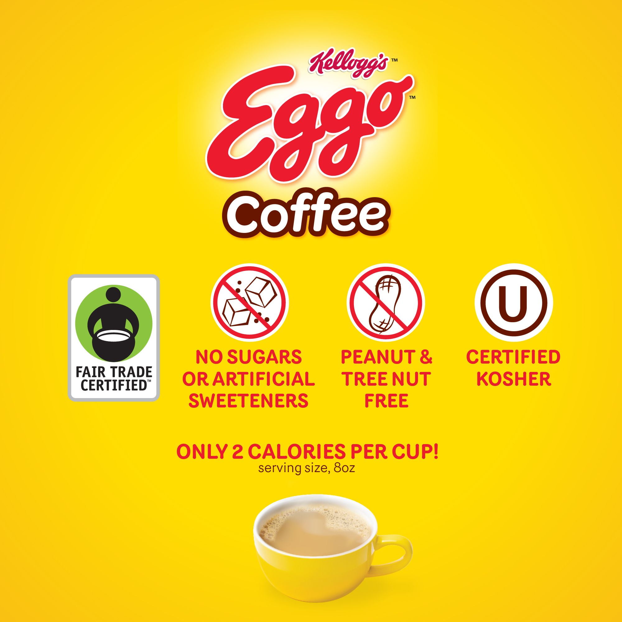 Eggo Blueberry Flavored Ground Coffee, Fair Trade Cert. 10 oz Bag, 6 pack