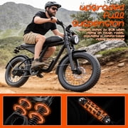 Electric Bike for Adults,750W Motor 1000W Peak,Top Speed 30MPH, Max 55miles,20×4.0 Fat Tires,48V 16.8Ah Battery,UL 2849,Fit for 18+