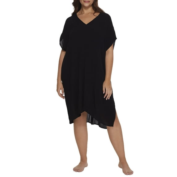 Anne Cole Signature Womens Plus Size Live In Color Easy Tunic Cover-Up Style-22PC54101 Swimsuit