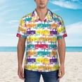thumbnail image 2 of Disketp Colorful Car Hawaiian Shirts for Men,Mens Casual Short Sleeve Button Down Shirts Beach Shirt,Small, 2 of 7