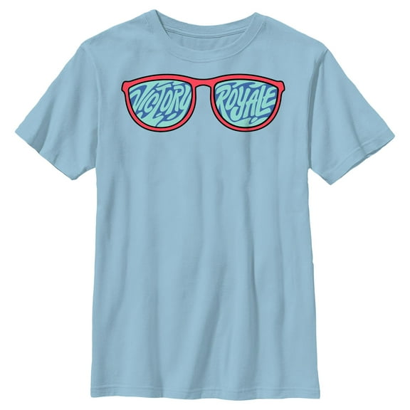 Boy's Fortnite Victory Royale Sunglasses Graphic Tee Light Blue Medium