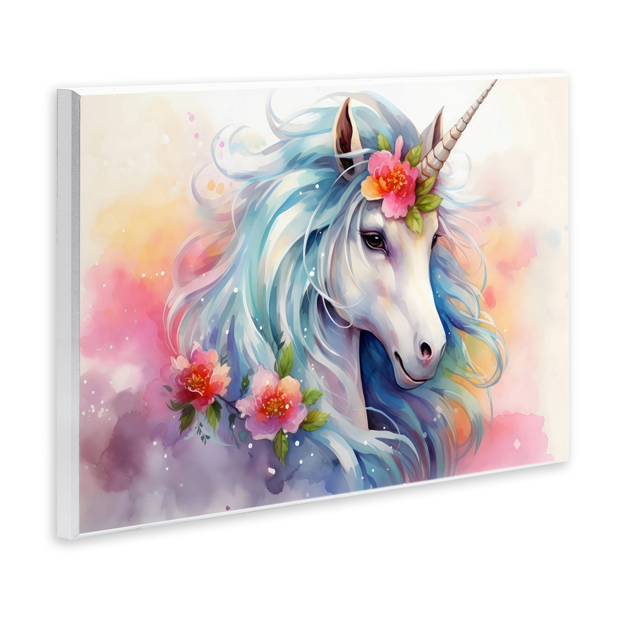 Stupell Industries Magical Unicorn with Blossoms Wall Plaque Art, design by Creative Studio