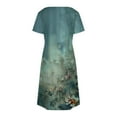 thumbnail image 5 of Taylonsss Womens Summer Casual Dress Gradient Color Short Sleeve V Neck Flowy Comfortable Beachwear Outfit, 5 of 7