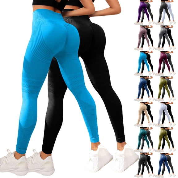 GEWSEY Women's 2 Piece Yoga Legging Seamless Workout High Waist Liftings Athletic Leggings (Dark Gray, XXL)