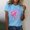 Light Blue, variant on Graphic Tees for Women's T-Shirt for Cancer Awareness Short Sleeve Graphic Tee with Ribbon Design for Support and Empowerment Casual Top for Women Black S