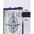 thumbnail image 6 of Nautical Navy Curtains 63 Inch Length, Sheer Curtains for Bedroom Living Room Window Blue Lighthouse Boat Compass Ocean Rod Pocket Voile Drapes Kitchen Curtains Small Half Window 42"x63" 2 Panels, 6 of 7